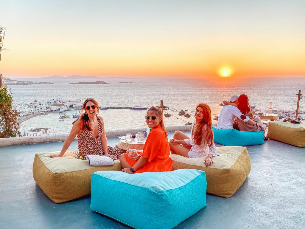 mykonos sunset tourist