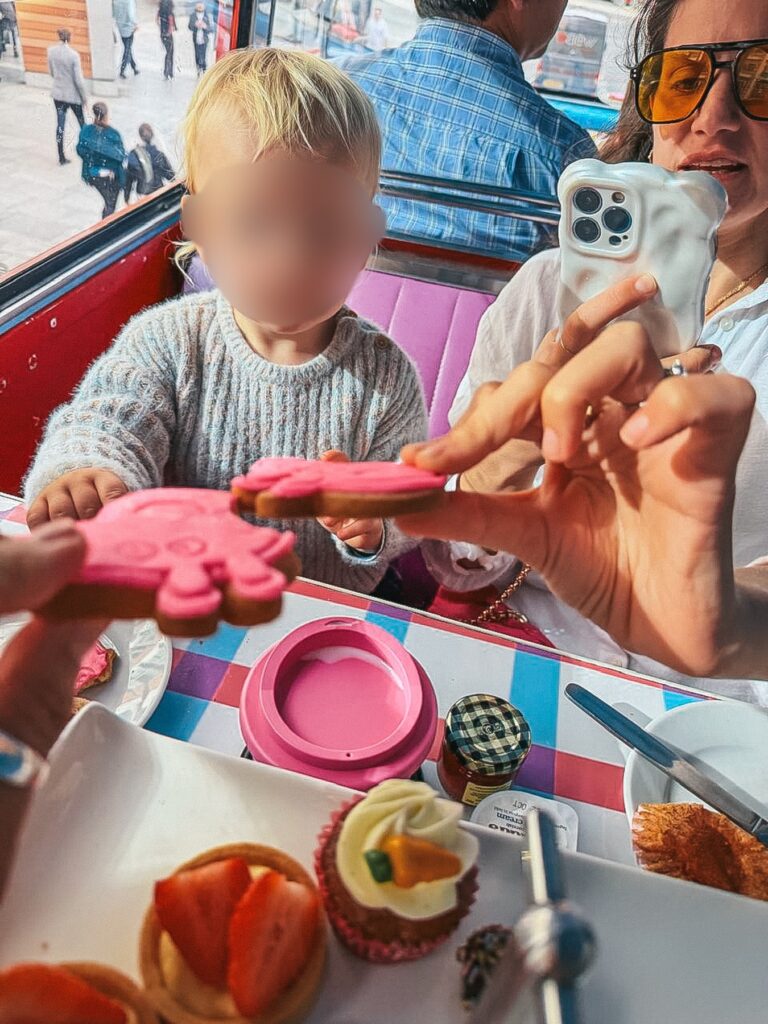 Peppa Pig cookie from the afternoon tea on the Peppa Pig bus tour in London