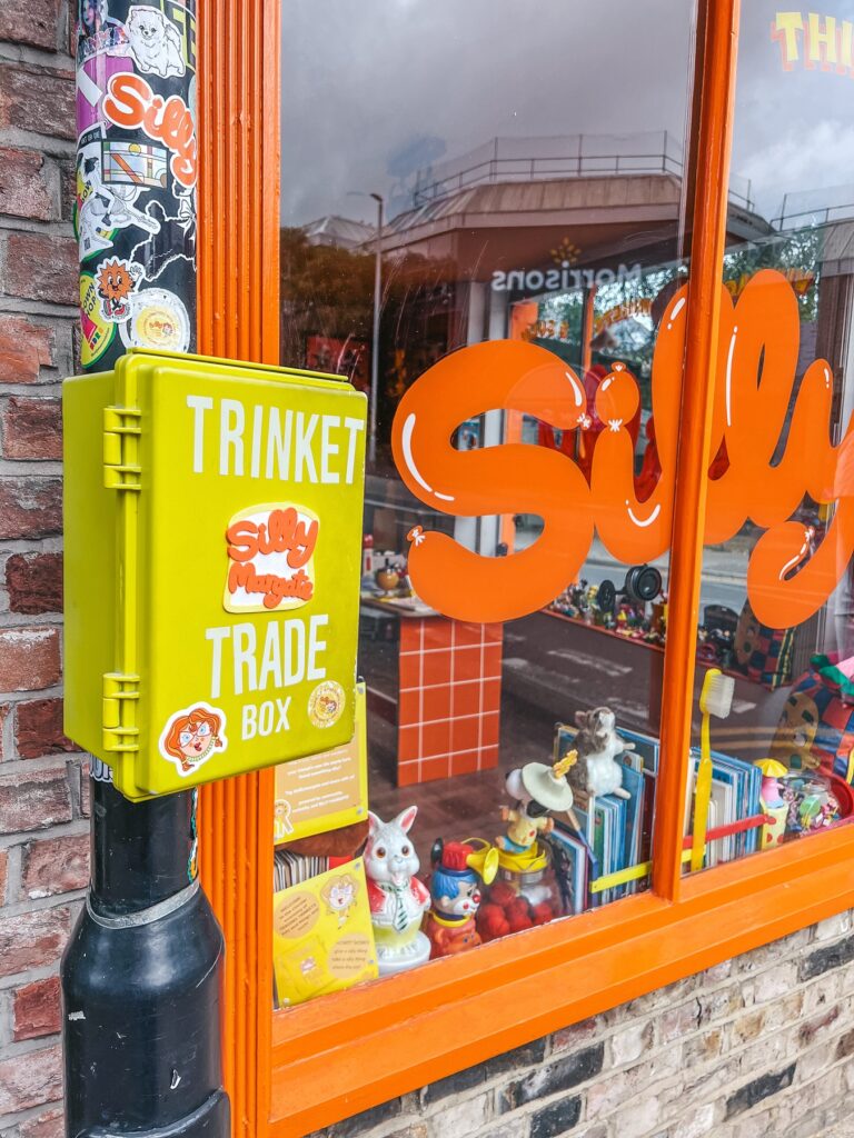 Silly shop window and trinket trade box in Margate Old Town