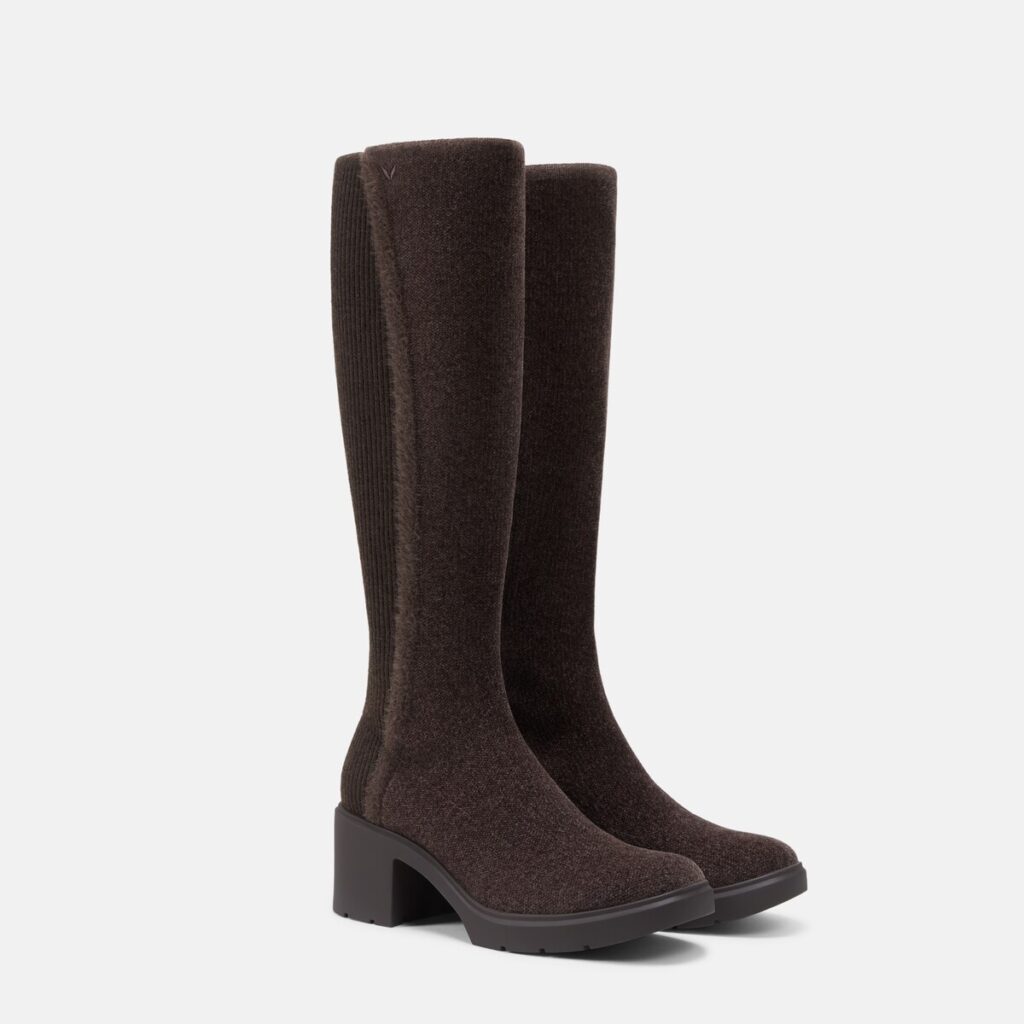 Vivaia Atria knee-high boots in dark chocolate